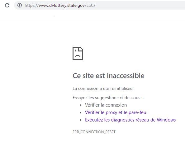 site dv lottery inaccessible